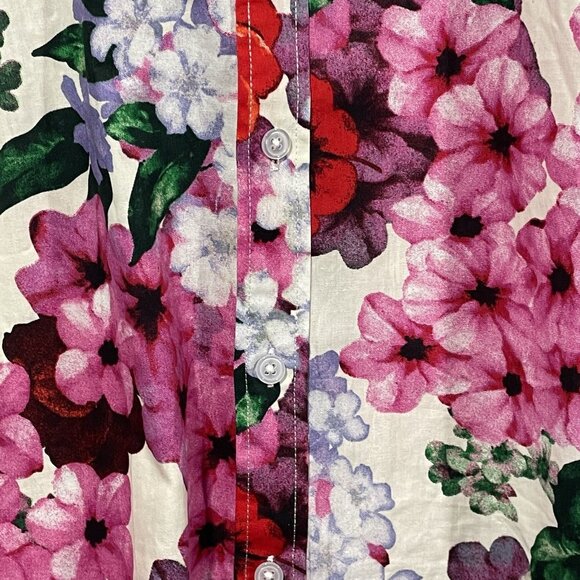 TUNEVUSE Mens Floral Long Sleeve Button Up Shirt Pink Purple Hawaiian Sz L - Picture 4 of 8